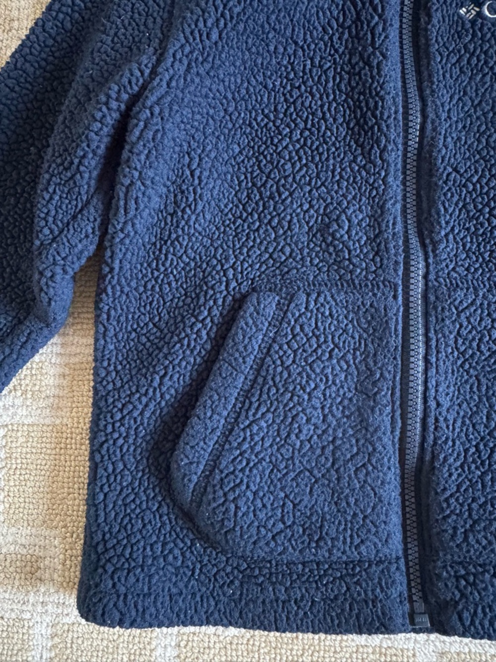 Columbia Sherpa Fleece Jacket Full Zip Navy Cozy Kids Size XS 6/7 - Picture 5 of 12